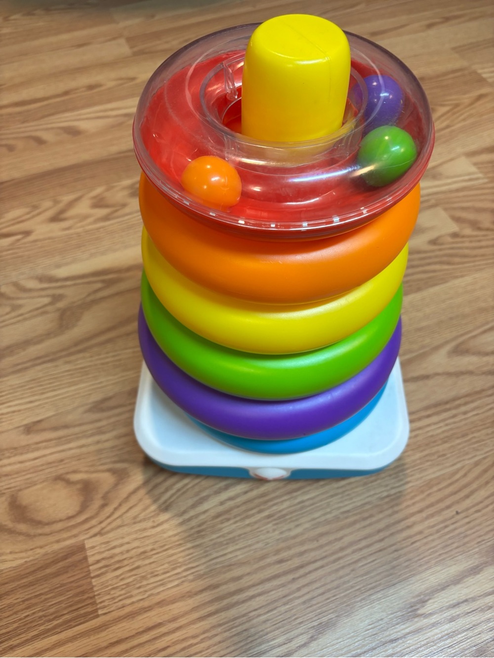 Fisher-Price 15" Giant Rock-a-Stack with 6-Colorful Rings Great Used Toy Ring